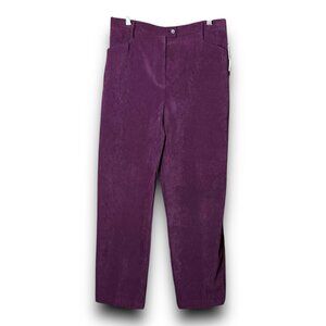 Charter Club Petite 12P Womens Burgandy Velveteen Pants Classic Elegant Dressy